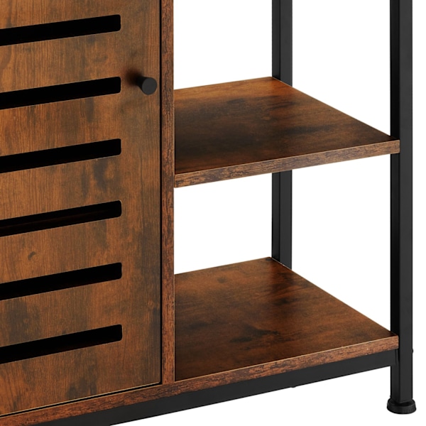 tectake Skänk 71x32x82cm -  Dörrgångjärn till vänster Mörkbrun
