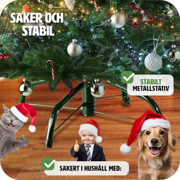 tectake Konstgjord julgran, naturtrogen design och formsprutade granbarr - 140 cm Grön