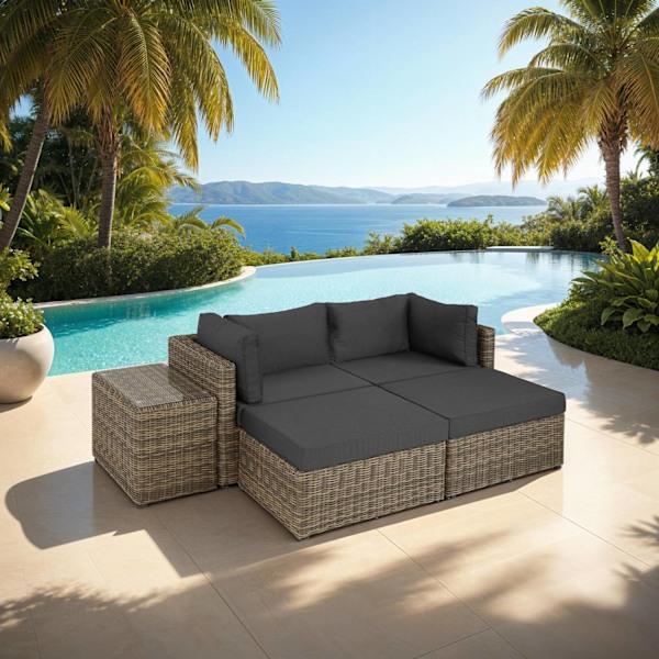 tectake Loungeset i konstrotting San Domino Natur
