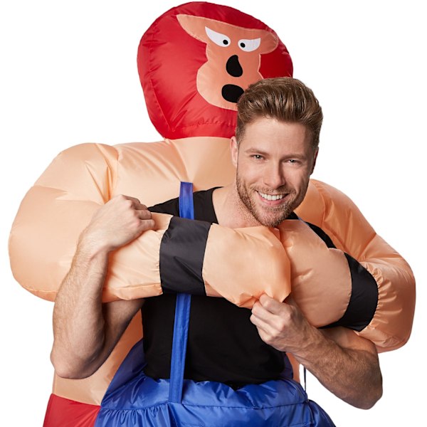 tectake Uppblåsbar maskeraddräkt Wrestler Orange