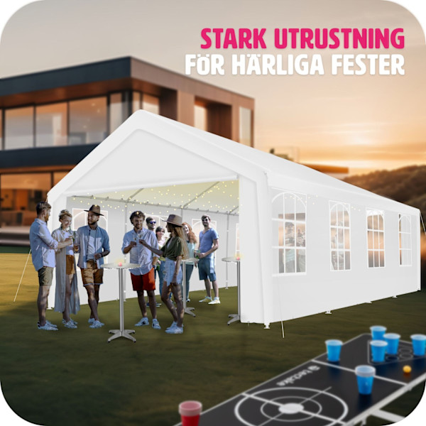tectake Partytält Mammut 8x4m Vit
