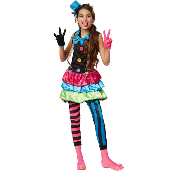 tectake Maskeraddräkt för barn Färgglad Clown MultiColor 128 (7-8y)