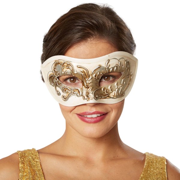 tectake Venetiansk mask med utsmyckningar Beige