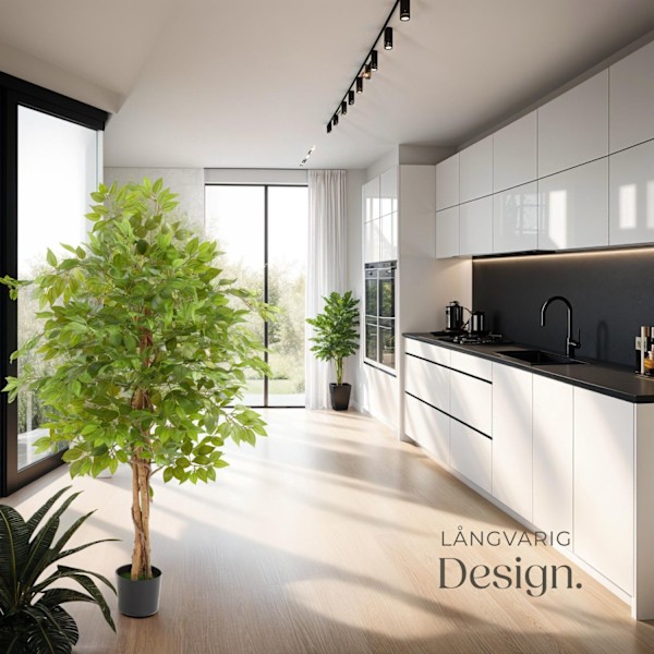 tectake Konstgjort fikusträd Fida, naturtrogen textur - 160 cm Grön
