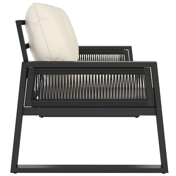 Loungeset Captive i rep-design - Set 2 (1 x soffa / 1 x bord) Grafitgrå