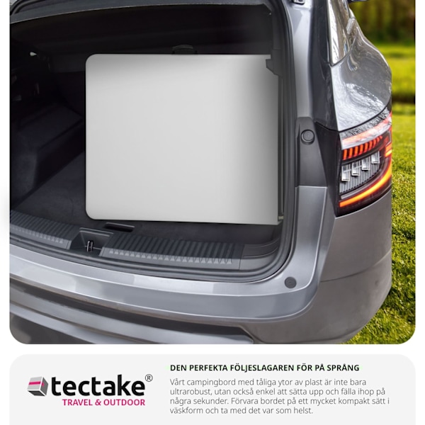 tectake Camping fällbord 183x76x74cm Vit