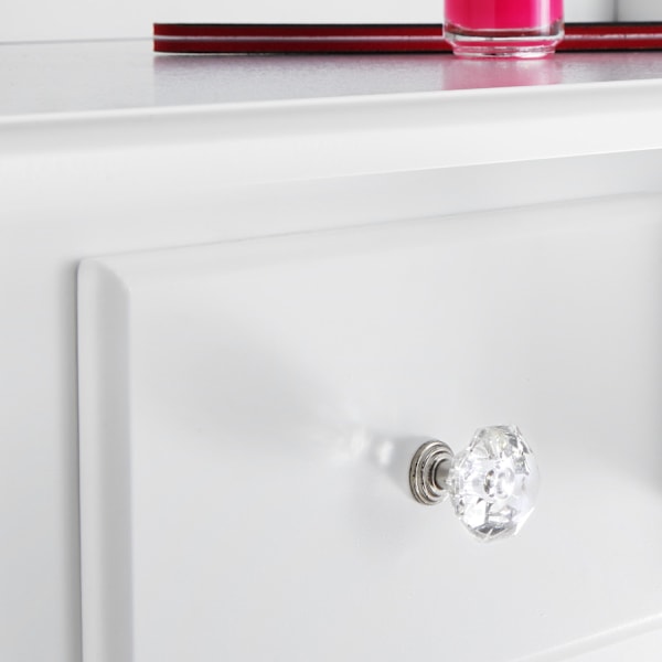 tectake Claire sminkbord med pall Vit