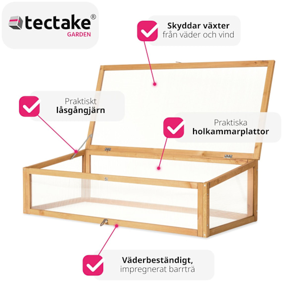 tectake Drivhus-överdel till planteringslåda Brun
