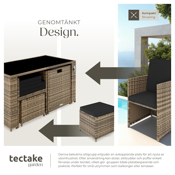 tectake Loungegrupp i konstrotting Palermo Natur