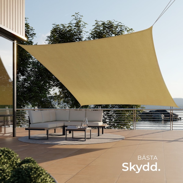 tectake Solsegel i polyeten kvadratiskt, beige - 360 x 360 cm Beige