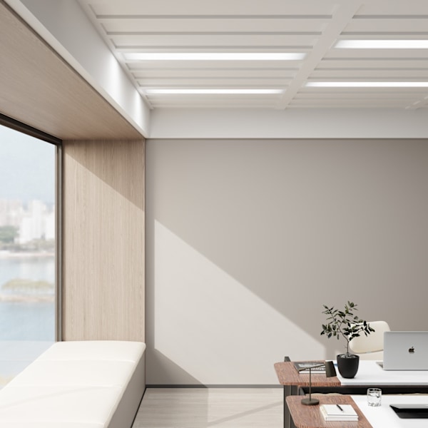 tectake LED-panel Lucerna, ultratunn, varmvit, strömsnål - 119,5 x 29,5 cm Vit