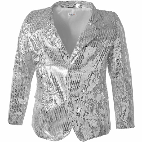 tectake Herrjacka med paljetter silver Silver M