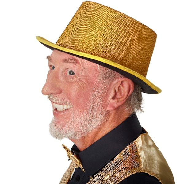 tectake Glitter-cylinderhatt Guld