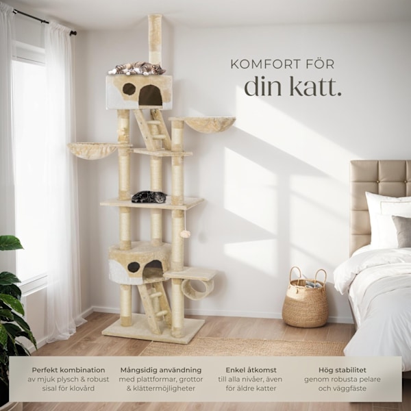tectake Klösträd katt, klösmöbel Hansi Vit