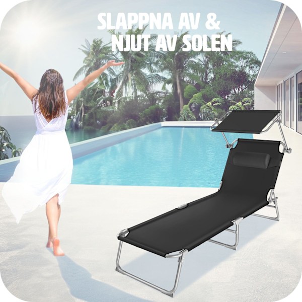 tectake Solsäng Chloé Svart