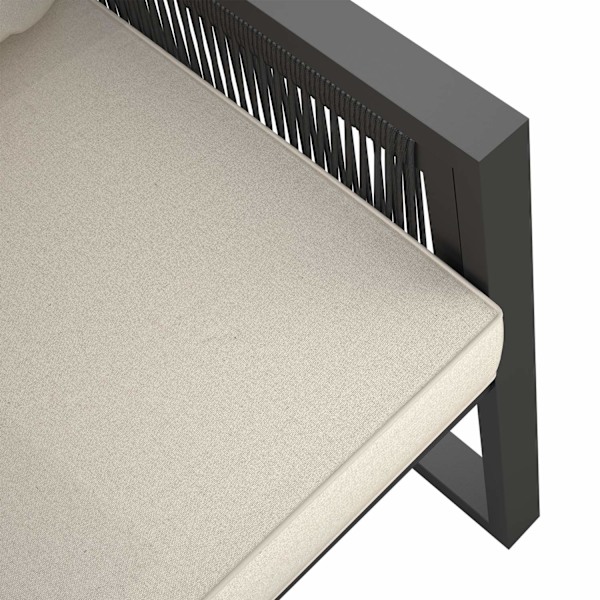 Loungeset Captive i rep-design - Set 2 (1 x soffa / 1 x bord) Grafitgrå