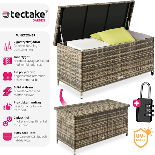 tectake Dynbox Kiruna med lock Natur