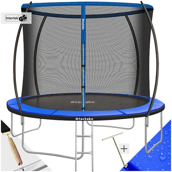 tectake Studsmatta Jumpy med skyddsnät - 305 cm Blå