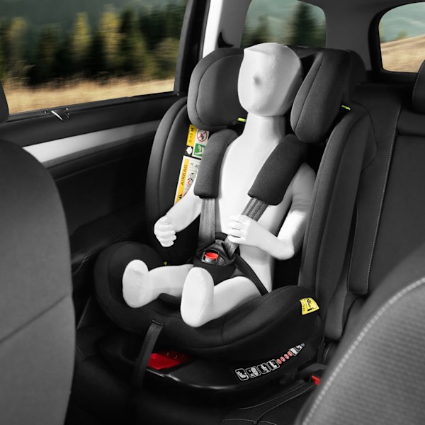 tectake Roterbar bilbarnstol Linus, i-Size godkänd, ISOFIX Ljusgrå