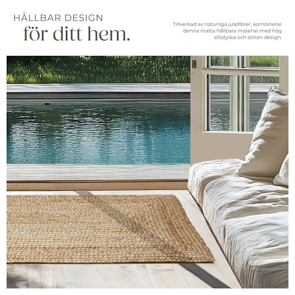 tectake Handvävd jutematta Glim - 60 x 110 cm Brun