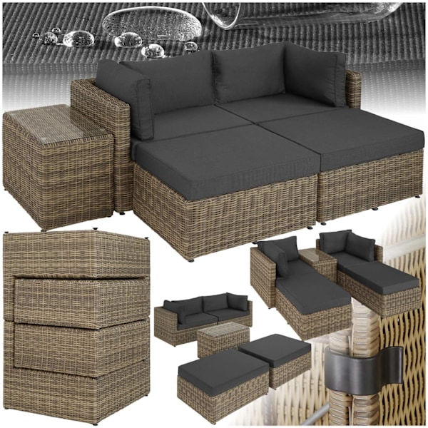 tectake Loungeset i konstrotting San Domino Natur