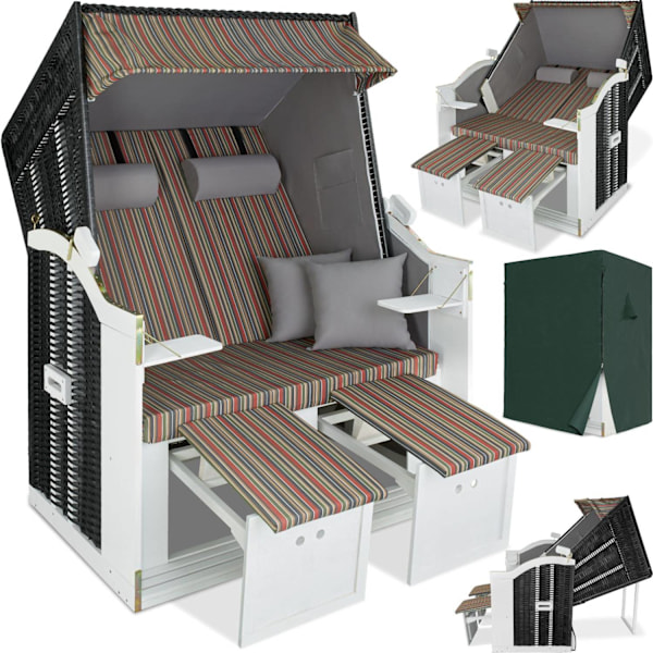 tectake Strandkorg med dyna, inklusive skyddsöverdrag multifärg
