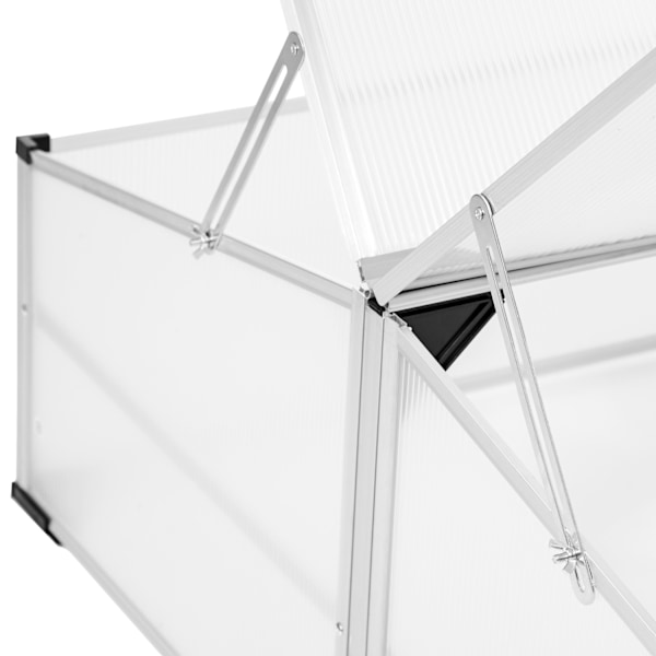 tectake Drivhus i aluminium med låsbart tak - 102 x 102 x 41 / 31 cm Transparent