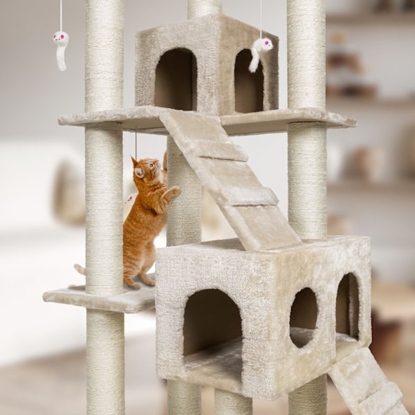 tectake Klösträd katt Knuti Beige