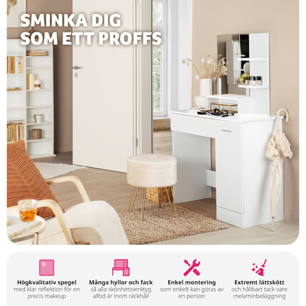 tectake Sminkbord Zoe Vit