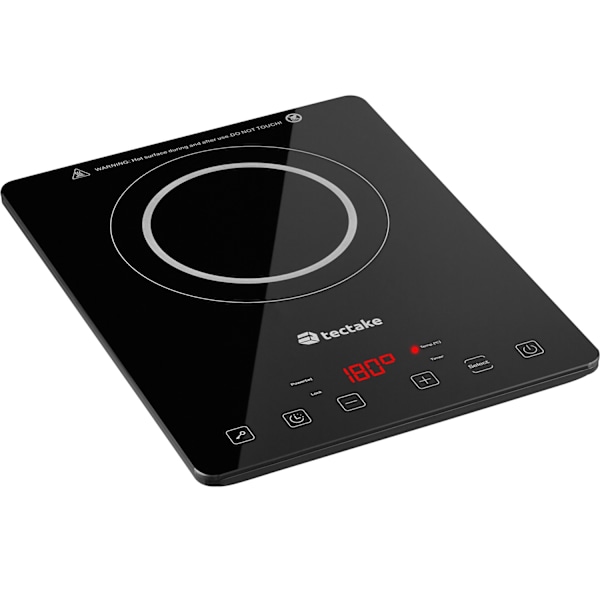 tectake Induktionshäll enkel 2000 W Svart