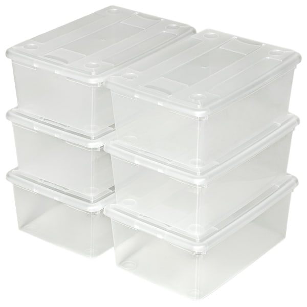 tectake Förvaringslådor 6 pack 33 x 23 x 12 cm Transparent