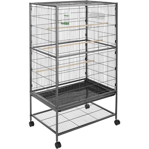 tectake Fågelbur 131cm hög Grafitgrå