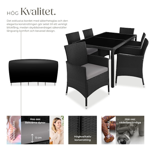 tectake Matgrupp i konstrotting grå
