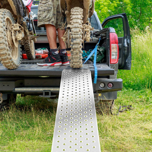 tectake Lastramp Sven, 2-pack, 400 kg lastkapacitet, halkfria Silver