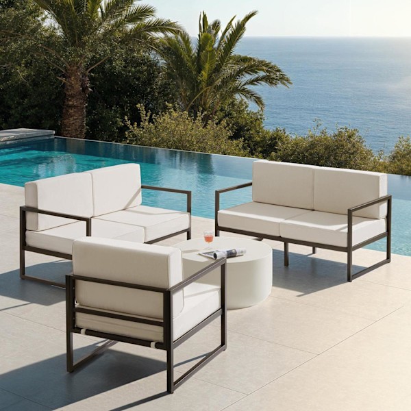 tectake Loungeset Comosa för 5 personer Beige
