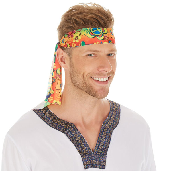 tectake Maskeraddräkt Herr Hippie Jimmy MultiColor XXL