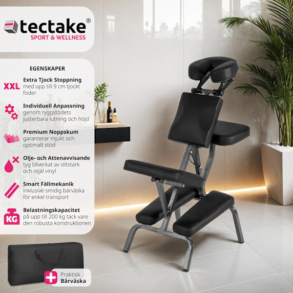 tectake Massagestol i konstläder Svart