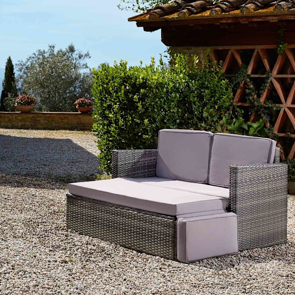 tectake Loungesoffa Korfu grå
