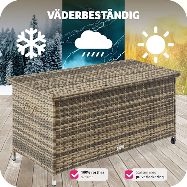 tectake Dynbox Kiruna med lock Natur