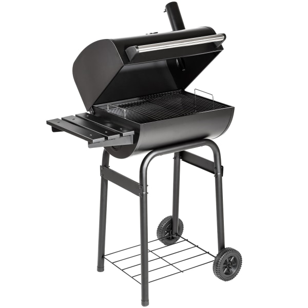 tectake BBQ träkolsgrill av pulverlackerad metall Svart