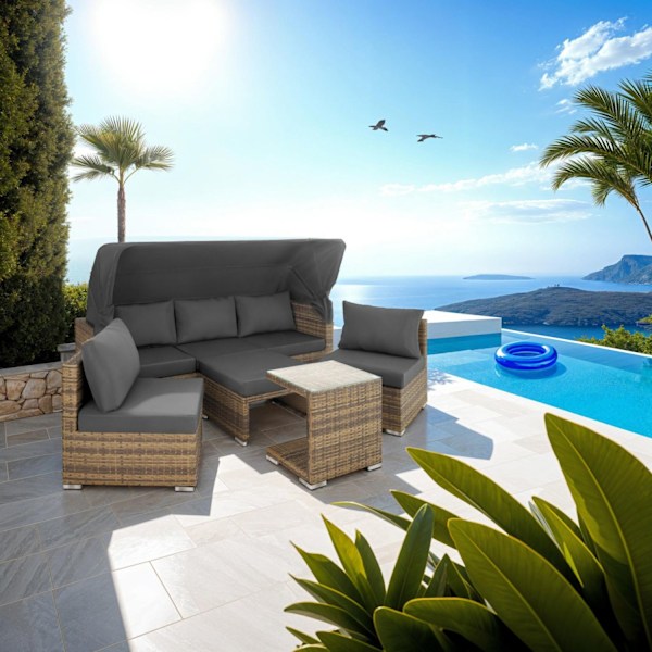 tectake Loungegrupp - Konstrotting  San Marino Natur