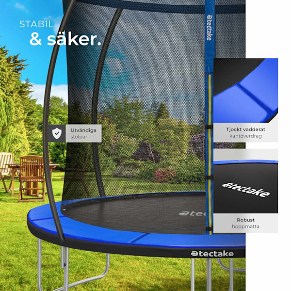 tectake Studsmatta Jumpy med skyddsnät - 305 cm Blå