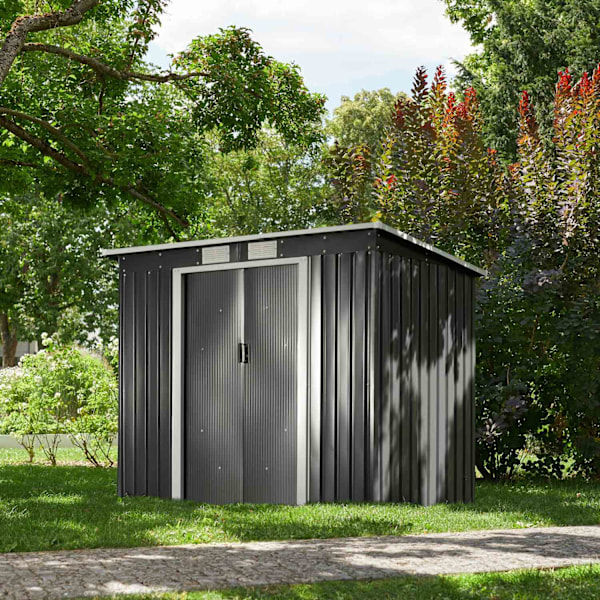 tectake Redskapsbod med snedtak 213x130x173cm Vit