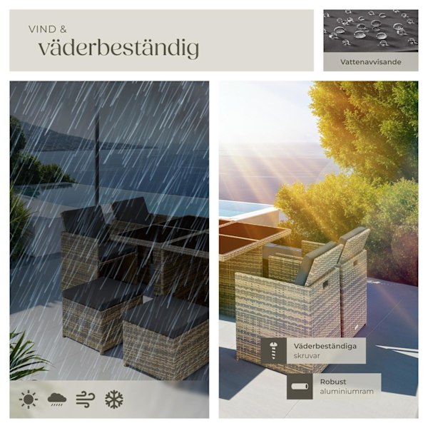 tectake Matgrupp Manhattan i konstrotting Natur