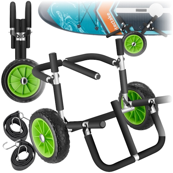 tectake Transportvagn för surfbräda WaveWheel, hopfällbar, för 2 brädor Grön