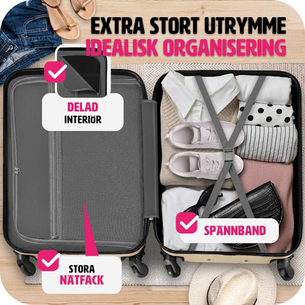 tectake Resväskeset 4 stycken med hårt skal Champagne