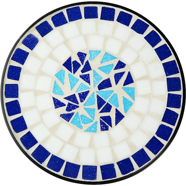 tectake Balkongbordsblomma pall med mosaikmönster 30x30x61,5cm Blå