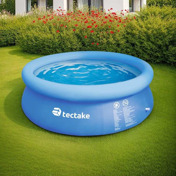 tectake Pool rund med filterpump Ø 300 x 76 cm Blå