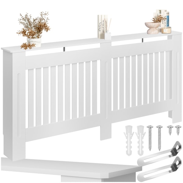 tectake Elementskydd Vila, i lamelldesign, med hylla - 172,3 x 19 x 82 cm Vit