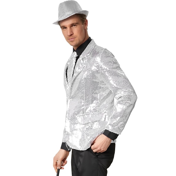 tectake Herrjacka med paljetter silver Silver M